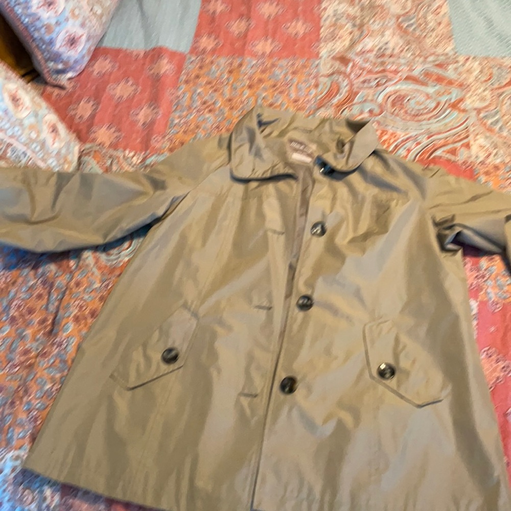 Hooded rain coat , no rips in good condition